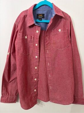 Lee Vintage-Style Red Chambray Shirt Jacket